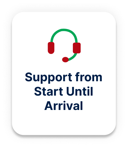 Support from start until arrival