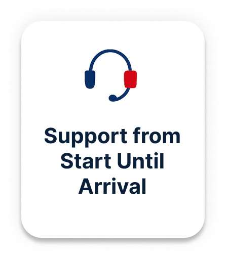 Support from start until arrival