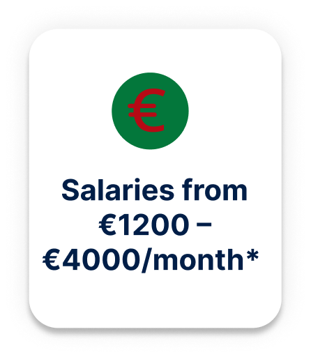 Salaries from €1200 - €4000/month